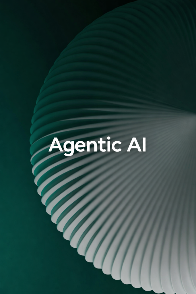 The words Agentic AI on green background.
